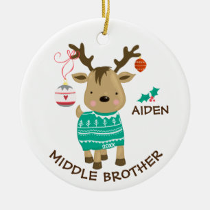 Reindeer Middle Brother Christmas Ornament