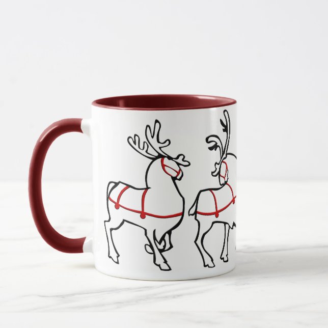 Reindeer Mug Coffee Cup Custom Christmas Decor (Left)