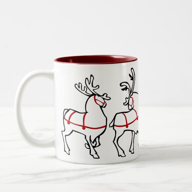 Reindeer Mug Coffee Cup Festive Christmas Cups Dec (Left)
