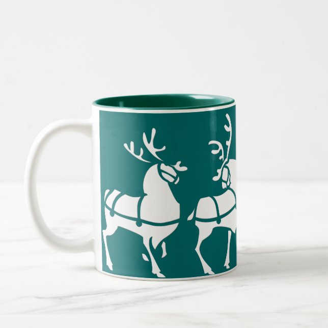 Reindeer Mug Coffee Cup Festive Christmas Cups Dec (Left)