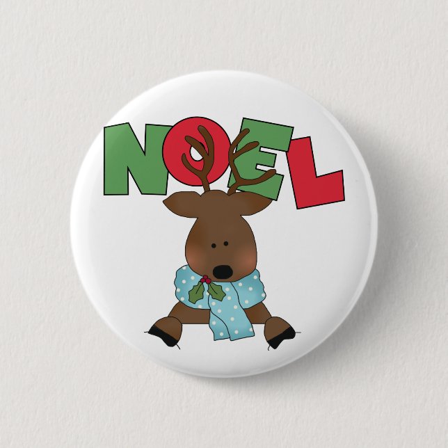 Reindeer Noel Tshirts and Gifts 6 Cm Round Badge (Front)