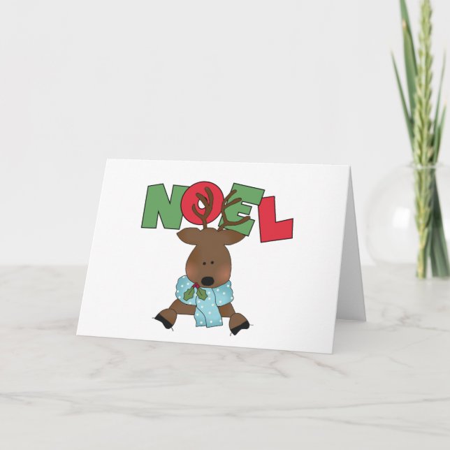 Reindeer Noel Tshirts and Gifts Holiday Card (Front)