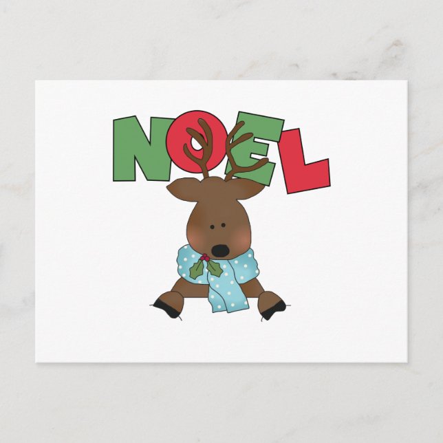 Reindeer Noel Tshirts and Gifts Holiday Postcard (Front)