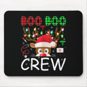 Reindeer Nurse Christmas Scrub Tops Boo Crew Nurse Mouse Pad
