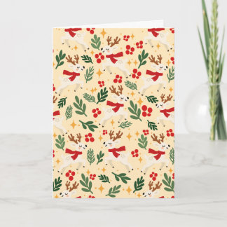 Reindeer on Cream Christmas Card
