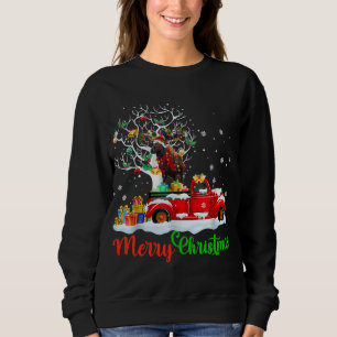 Reindeer On Red Truck Christmas Pajama Funny Xmas Sweatshirt