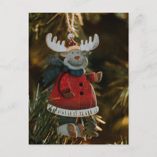 Reindeer Ornament Christmas Postcard (Front)