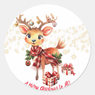 Reindeer Ornaments and Gifts Classic Round Sticker