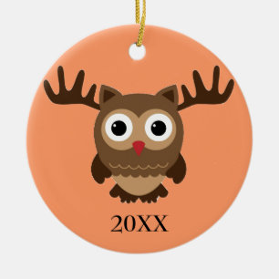 Reindeer Owl Ornament