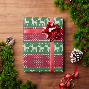 Reindeer Parade Knit Wrapping Paper