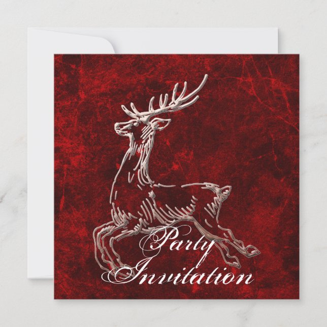 Reindeer Party Invitation (Front)