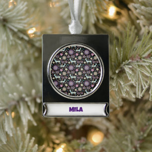 Reindeer Paterna Christmas Silver Plated Banner Ornament