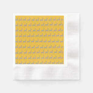Reindeer Pattern Paper Napkins - Gold Christmas