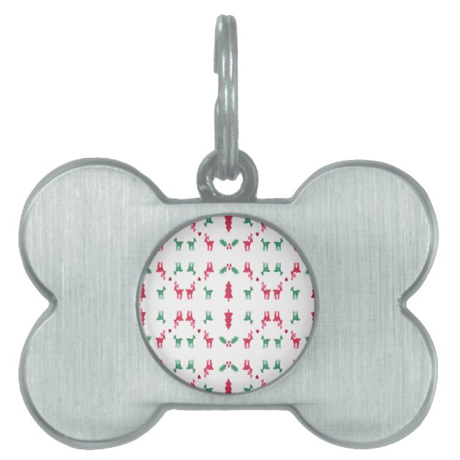 REINDEER PATTERN PET TAG (Front)