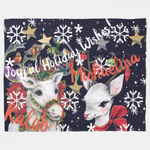 Reindeer Personalised Fleece Blanket