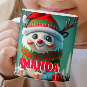 Reindeer Personalized Kids Hot Chocolate Mug