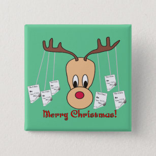 Reindeer Pharmacy Merry Christmas 15 Cm Square Badge
