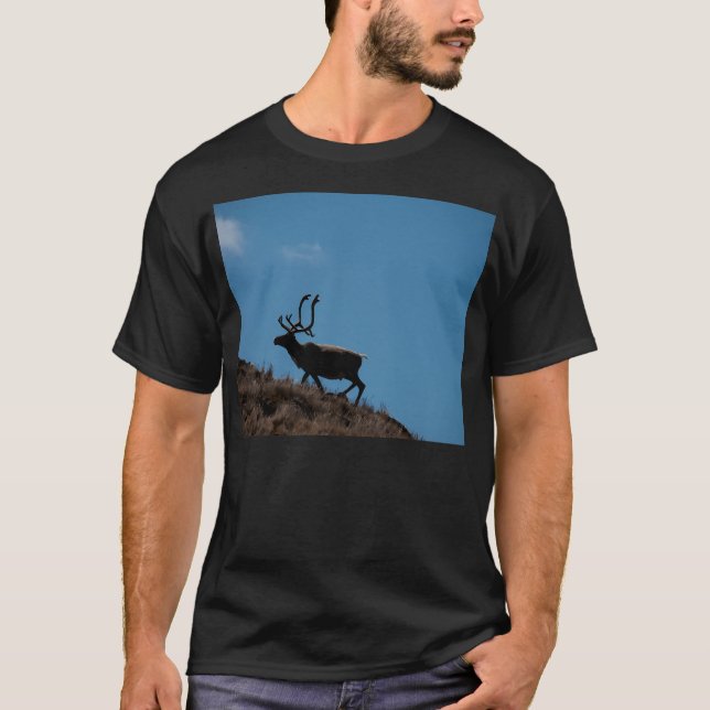 Reindeer Photo With High Resolution Quality T-Shirt (Front)