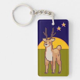 Reindeer, Pixelart, Pixel Art  Key Ring