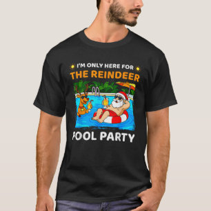 Reindeer Pool Party Christmas In July Santa Summer T-Shirt