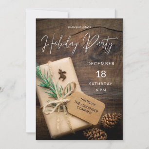 Reindeer & Present Holiday Party Invitation