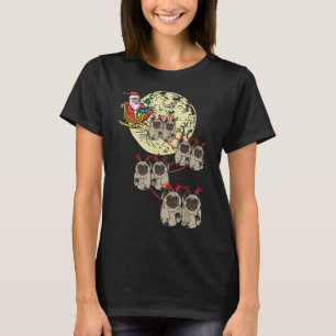 Reindeer Pug Santa Christmas Animal Pet Xmas Dog L T-Shirt