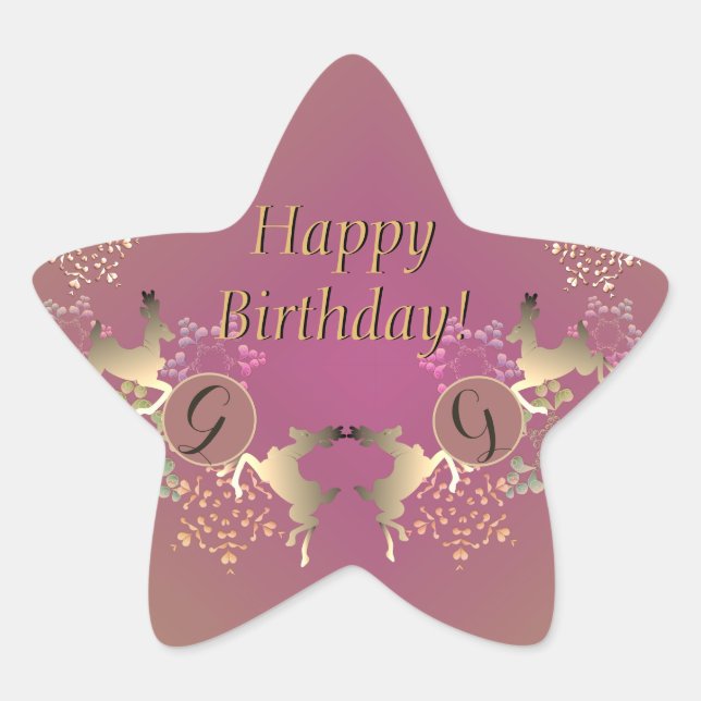 Reindeer Purple Your Text Sticker (Front)