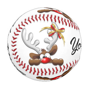 Reindeer Puzzled Funny Christmas Character Baseball