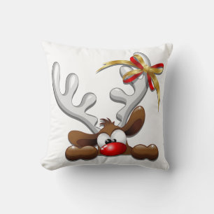 Reindeer Puzzled Funny Christmas Character Cushion