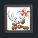 Reindeer Puzzled Funny Christmas Character Gift Box<br><div class="desc">Cute,  puzzled and funny Reindeer character,  looking like wondering what's going on,  or like saying "... already christmas?!",  or "... Halloween it's gone?... Can I come in... ?!". Original Vector Graphic Art,  Created on February 2011,  Copyright BluedarkArt.</div>