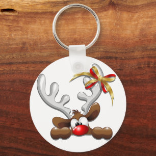 Reindeer Puzzled Funny Christmas Character Key Ring