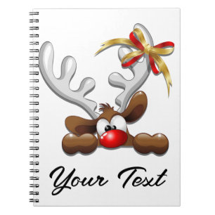 Reindeer Puzzled Funny Christmas Character Notebook