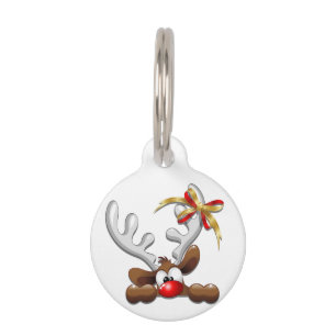 Reindeer Puzzled Funny Christmas Character Pet Tag