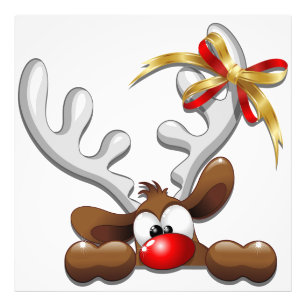Reindeer Puzzled Funny Christmas Character Photo Print