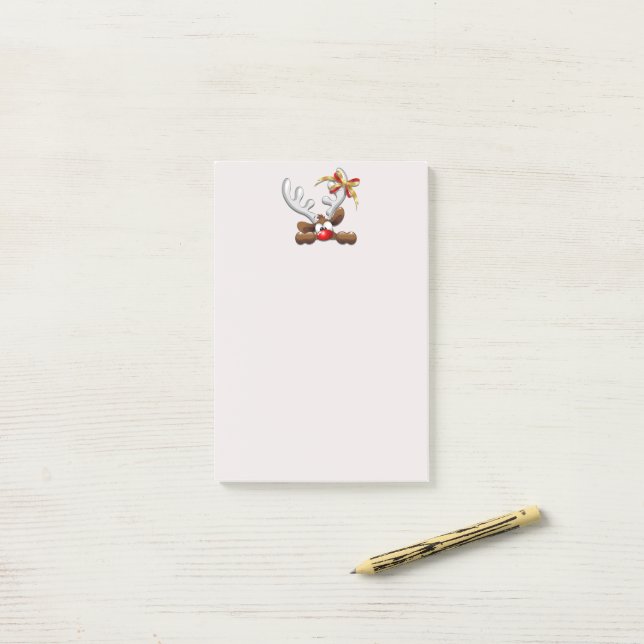 Reindeer Puzzled Funny Christmas Character Post-it Notes (On Desk)