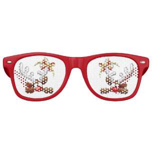 Reindeer Puzzled Funny Christmas Character Retro Sunglasses