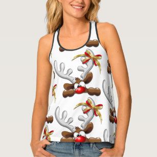 Reindeer Puzzled Funny Christmas Character Singlet