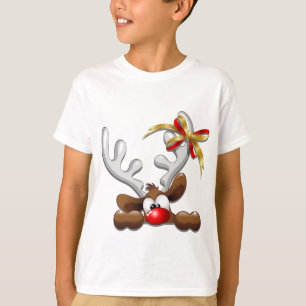 Reindeer Puzzled Funny Christmas Character T-Shirt