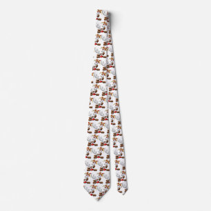 Reindeer Puzzled Funny Christmas Character Tie