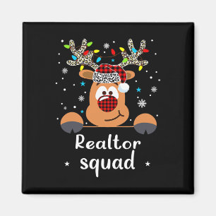 Reindeer Realtor Squad Christmas School Matching Magnet