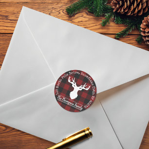 Reindeer Red Buffalo Plaid Return Address Labels
