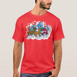 Reindeer Red Nose Sledge Snow Christmas Santa T-Shirt