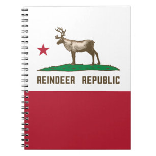 Reindeer Republic California Flag Caribou Notebook
