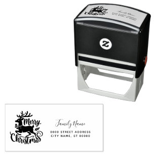 Reindeer Return Address Self-inking Stamp