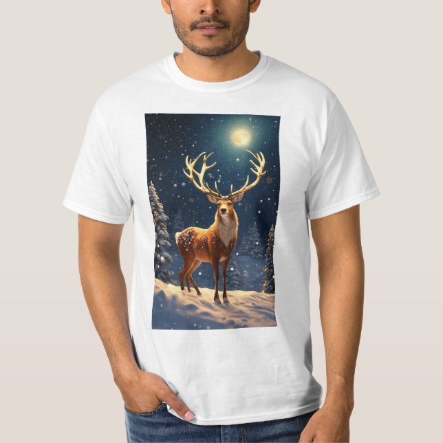"Reindeer Revelry: Festive Men's T-Shirt Collectio (Front)
