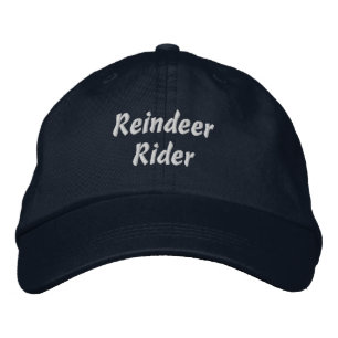 Reindeer Rider Navy Super Cheer Holiday Christmas Embroidered Hat