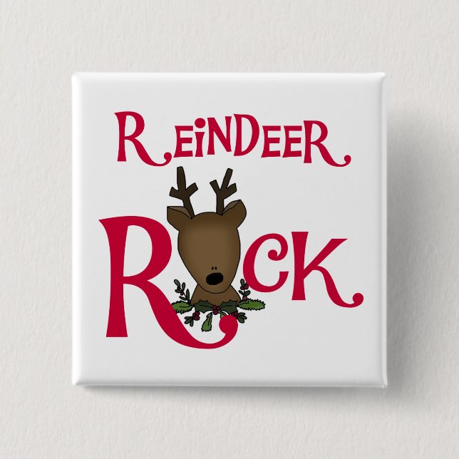 Reindeer Rock Tshirts and Gifts 15 Cm Square Badge (Front)