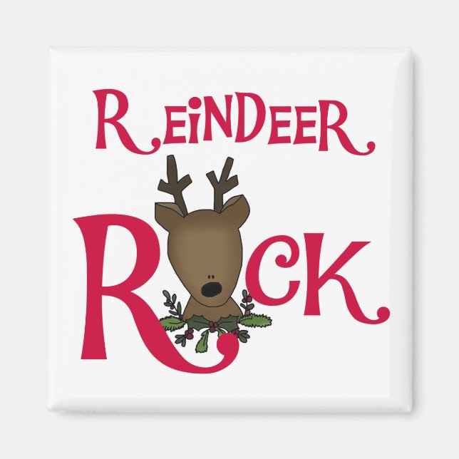Reindeer Rock Tshirts and Gifts Magnet (Front)