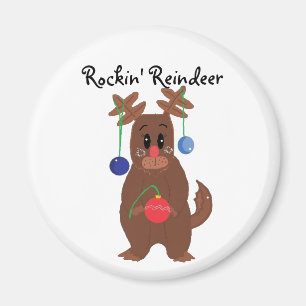 Reindeer Rockin' Reindeer Magnet