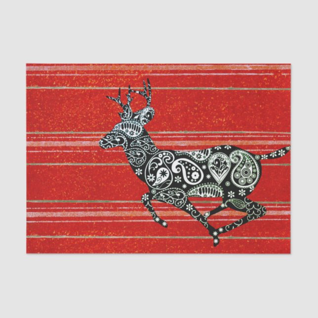 REINDEER RUNNING CHRISTMAS TISSUE PAPER (Front)
